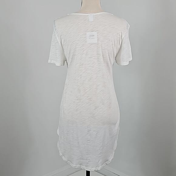 BP White Short-Sleeve Tunic Shirt Criss-Cross Neck Detail Women's XS - Picture 5 of 12